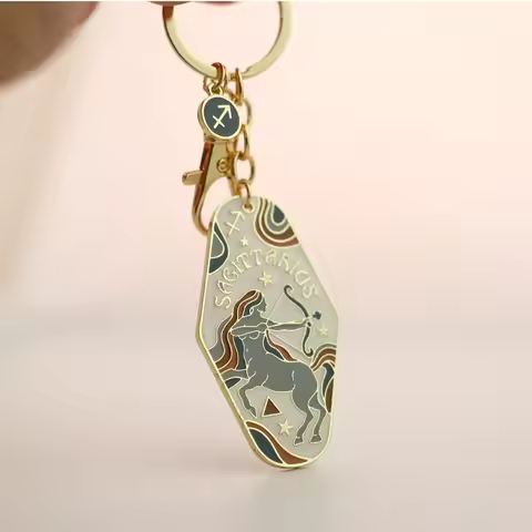 Aquarius Pisces Aries Zodiac Sign Keychain Leo Virgo Libra Taurus Gemini Cancer 12 Constellation Key