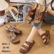 New Leopard Design Belt Buckle Outdoor Sandals/Slippers