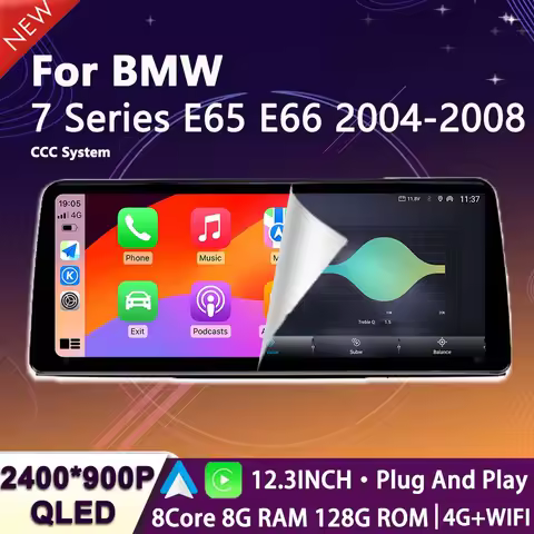 Multimedia Video Player Android 14 for BMW 7 Series E65 E66 2004 2005 - 2008 CCC System GPS Navigati