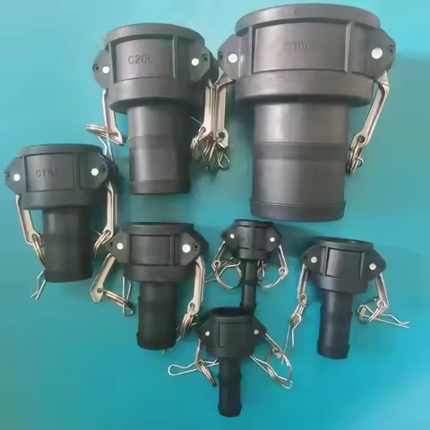 S60*6 IBC Tank Adapter PP Material Camlock Fitting, Type C, 64mm Female Camlock Coupler x 1" 1.5'' 2