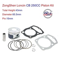 Racing 1 30 Cb250 Cb200 65.5Mm 15Mm Piston Ring Gasket Kit 200Cc 250Cc 165Fmm Zongshen Loncin Dirt