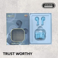 JOKADE HEADSET BLUETOOTH NIRKABEL TWS PRO13 TRANSPARAN - HEADPHONE HiFi Subwoofer 5.3