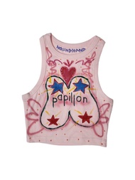 PAPILLON V.2 HAND-PAINTED SLEEVELESS CROP TOP