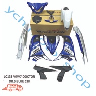 YAMAHA LC135 LC 135 135LC V4 V5 V6 V7  GP BIRU PUTIH LIMITED BODY COVER SET STICKER STRIPE SIAP TAMP