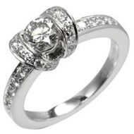 Tiffany & Co. RIBON Solitaire Ring, Size 6, 0.40ct VVS2/I/2EX, Pt950 Platinum with Diamond RIBON , A
