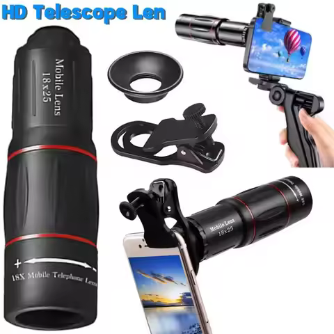 18/28/36X Mobile Phone Camera Lens Clip-On HD Zoom Phone Camera Telephoto Lens Optical Telescope Len