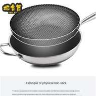German JIKELAI Stainless Steel Honeycomb Wok 32cm/34cm