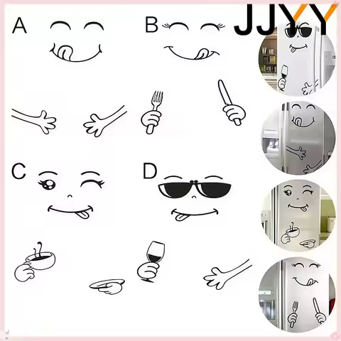 JJYY Cute Emoji Fridge Magnets Fun Kitchen Decor Art Happy Delicious Home Accessories