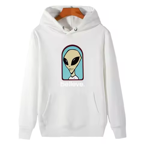 Men's Thick Fleece Hooded Graphic Hoodie 'Believe Speed Way' Alien Workshop Fashion Winter Sportswea
