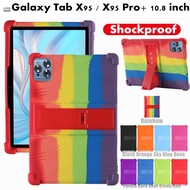 for Galaxy Tab X95 / X95 Pro+ 10.8 inch 2024 Android 5G Tablet Thicken Shockproof Protective Cases Soft Silicone Stand Cover