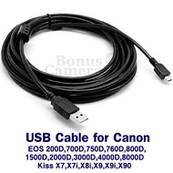 สายยูเอสบียาว 5m ต่อกล้องแคนนอน EOS 200D,700D,750D,760D,800D,1500D,2000D,3000D,4000D,8000D,Kiss X7,X7i,X8i,X9,X9i,X90 เข้ากับคอมฯ ใช้แทน Canon IFC-200U,IFC-500U USB cable