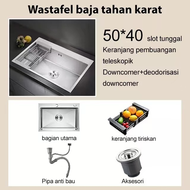 Royalstar Kitchen Sink Bar Set Lengkap Black/Wastafel Stainless  Steel Hitam 304 Dengan Kran Angsa F