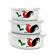 Kedaung Mixing Bowl Set 3pcs Kukuruyuk Mangkok Enamel