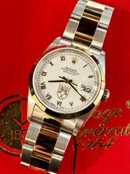 🌈 🌈新返貨啦🌈🌈💛罕有原裝哥爾夫球手Nick Price Logo 面💛光圈 36mm🥰👔Rolex Datejust 16203 連原裝78363金鋼板帶👔淨錶❤️BW2479（旺角洗衣街店）