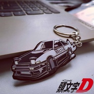 Jdm metal keyclasp Initial D Drift Personality Keychain Pendant AE86 Keyring Key Chain Holder
