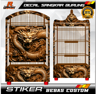 STICKER DECAL SANGKAR ukir kayu jati naga dragon singa KANDANG KOTAK STIKER untuk ebod jaya oriq BNR