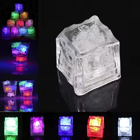 Cool Colorful Glowing ice cubes bar wedding Hen Bachelor party Wine glass decoration LED block flash