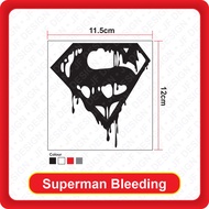 Quality Car Sticker Logo Superman Bleeding [11.5cm x 12cm][Sticker Cutting][Black/White/Red/3M Refle