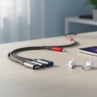 3-in-1 USB-CUSB-C 3.5mm for iPhone 16  Penyesuai 3 dalam 1 USB-C ke Dual USB-C 3.5mm untuk iPhone 16