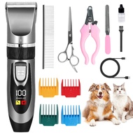 Professional Dog Clippers for Thick Hair Low Noise Dog Grooming Clippers with Removable Metal Blades