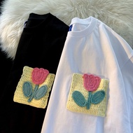 Over Space pocket design Knitting Oversized shirt Unisex T- Shirt 260G Cotton 10129