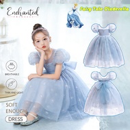 [ENCHANTED PRINCESS] New style girls dress puff sleeve mesh PRINCESS girl birthday dress skirt party