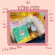Vinh Cuu Gift Set - Herbal Tea, Biscotti, Thermos Flask, Wool Keychains, Cards