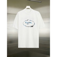 T-Shirt Lelaki dan Wanita Prada/Prada, T-Shirt Bercetak, Baju Lengan Pendek, T-Shirt Kasual, T-Shirt