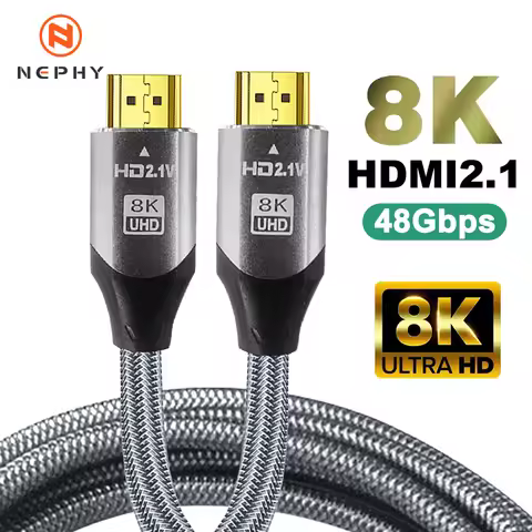 UHD 8K HDMI Cable 48Gbps High Speed HDMI 2.1 Cord 4K@120Hz 8K@60Hz Video Cable for HDTV Laptop Proje