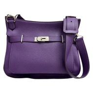 海葵紫 Taurillon牛皮 Jypsiere 34 肩背包 □Q刻 銀扣【HERMES 愛馬仕】