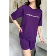 High-quality cotton women's home wear Set, Chamel women's short-sleeved home wear Set Shorts made of