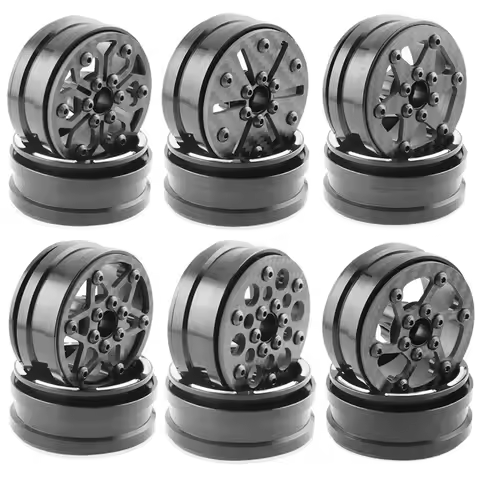 Eco-Friendly-4Pcs Carbon Fiber 1.9Inch Beadlock Wheel Rim Wheel Hub For 1/10 RC Crawler Car Axial SC