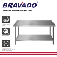 BRAVADO SUS 304 Meja Stainless Steel Working Table Meja Dapur Dining Table Set Meja Makan Stainless 