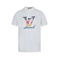 法國精品Louis Vuitton LV彩色漸層牙刷絨LOGO短袖T恤 代購非預購