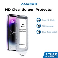 Anvers Premium Easy Install Auto-Dust Screen Protector For iPhone 17 16 15 14 13 12 Pro Max Plus HD