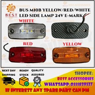 BUS M10B YELLOW/RED/WHITE LED SIDE LAMP 24V E-MARK HIGH QUALITY
