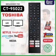 【𝐅𝐑𝐄𝐄 𝐁𝐀𝐓𝐓𝐄𝐑𝐘 𝐀𝐀𝐀𝐗𝟐】REMOTE CONTROL FOR TOSHIBA CT-95022 Android Smart TV CT-95024 CT-95027 32V35KP 5