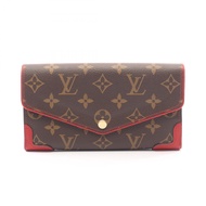 【二手】路易威登LOUIS VUITTON雙折長款皮夾 Portefeuille Sarah Retiro Monogram Cerise M61184 櫻桃紅皮革 Portefeuille Sara