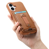 PU Phone Cover Case Card Bag Slots with Wrist Strap Holder for Samsung A34 A35 A36 A54 A55 A56