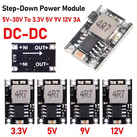 DC-DC Buck Power Supply Module Adjustable Buck Converter Module 5V-30V To 3.3V 5V 9V 12V 3A for Car 