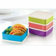 TUPPERWARE 4PC 620ML LARGE SQUARE-A-WAY LUNCH BOX SET