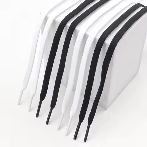 Flat Shoelaces for Sneakers Basketball Shoes Laces for Shoes White Black Shoelace 6mm Width 90/120/1