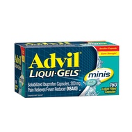 Advil Liqui-Gels Minis Pain Reliever and Fever Reducer, Pain Medicine for Adults with Ibuprofen 200m