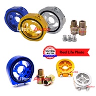 HKS OEM Aluminium Oil Sandwich Plate Adapter - Oil temp & Oil pressure Filter Cooler