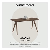 Nesthouz.com- Anzac 1.6M Dining Table/ Wooden Dining Table in Cocoa/ Meja Makan