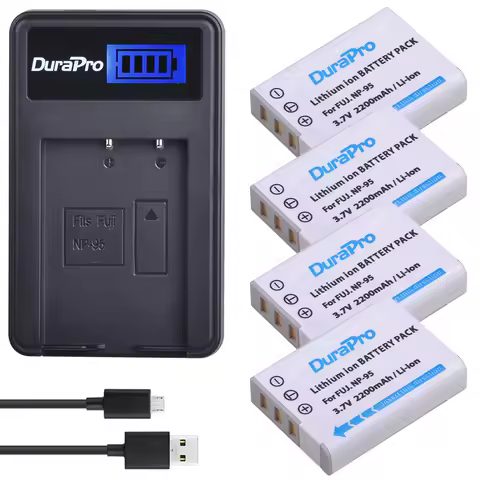 DuraPro 2200mAh NP-95 NP 95 NP95 Battery + LCD USB Charger For FUJIFILM F30 F31 F30fd F31fd 3D W1 X1