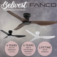 (CEILING FAN FOR LOW CEILING!!!) Fanco Hugger DC Ceiling Fan - 48 inch - 188 mm SHORT FAN HEIGHT - Suitable for Low Ceiling - LONGEST 4 YEARS WARRANTY
