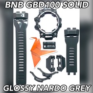 RM114 ONLY  BNB GBD100 SOLID GLOSSY NARGO GREY KELABU  BAND & BEZEL TALI JAM GSHCK MURAH PROMO  CUST