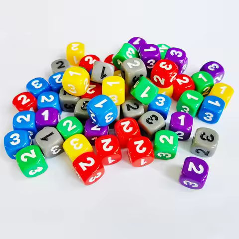 50 Pieces 13mm D6 Acrylic Dice 6-sides Number 1 2 3 1 2 3 Dices For Board Game Cubes 6 Colors