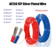 100Meter/Roll AF250 FEP Silver Plated Wire  0.05mm² ~1mm²  High Temperature DIY FEP Electronic Signa